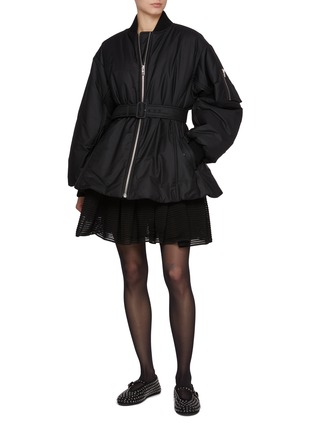 Figure View - Click To Enlarge - ALAÏA - Belted Zip-Up Bomber Jacket