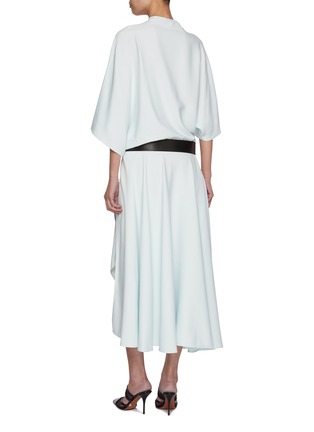 Back View - Click To Enlarge - ALAÏA - Asymmetric Belted Midi Dress