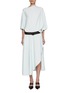 Front View - Click To Enlarge - ALAÏA - Asymmetric Belted Midi Dress