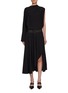 Front View - Click To Enlarge - ALAÏA - Belted One Shoulder Asymmetric Midi Dress