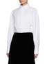 Detail View - Click To Enlarge - ALAÏA - Layered Cotton Poplin Shirt Bodysuit