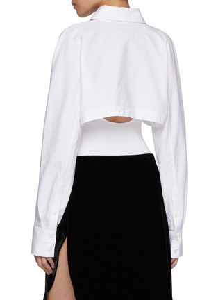 Back View - Click To Enlarge - ALAÏA - Layered Cotton Poplin Shirt Bodysuit