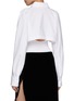 Back View - Click To Enlarge - ALAÏA - Layered Cotton Poplin Shirt Bodysuit