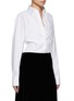 Front View - Click To Enlarge - ALAÏA - Layered Cotton Poplin Shirt Bodysuit
