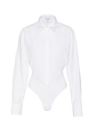 Main View - Click To Enlarge - ALAÏA - Layered Cotton Poplin Shirt Bodysuit