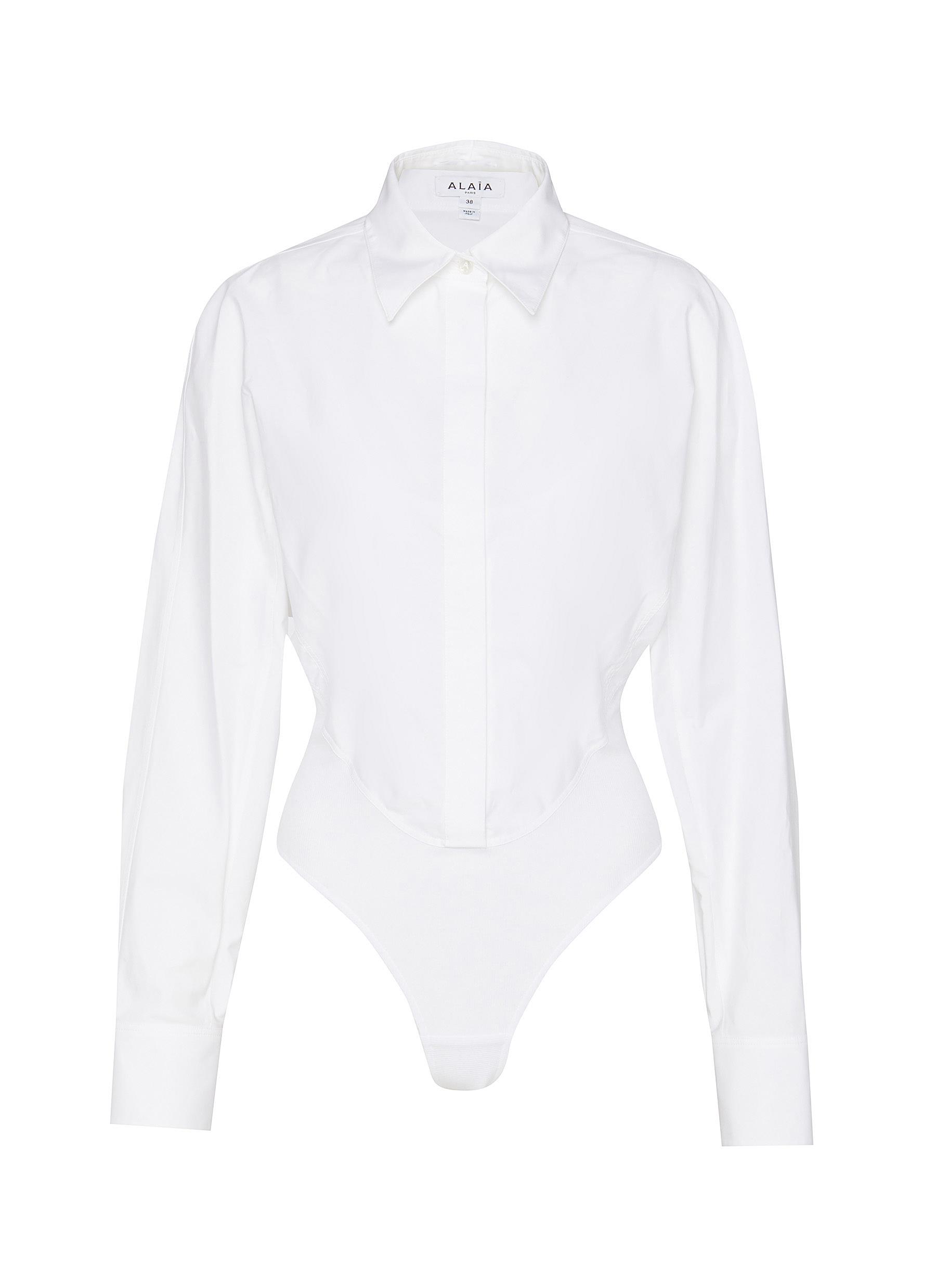 ALAÏA | Layered Cotton Poplin Shirt Bodysuit | Women | Lane