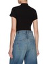 Back View - Click To Enlarge - ALAÏA - Logo Embroidered Cotton T-shirt Bodysuit