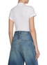 Back View - Click To Enlarge - ALAÏA - Logo Embroidered Cotton T-shirt Bodysuit