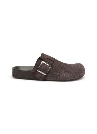 Main View - Click To Enlarge - LOEWE - Ease Buckle Brushed Suede Mules