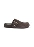 Main View - Click To Enlarge - LOEWE - Ease Buckle Brushed Suede Mules