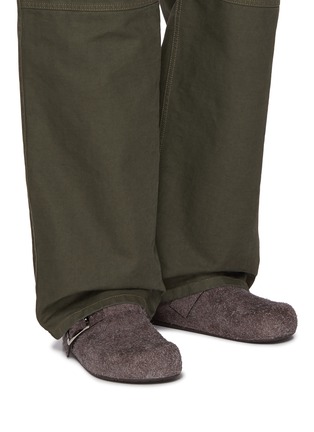 Figure View - Click To Enlarge - LOEWE - Ease Buckle Brushed Suede Mules