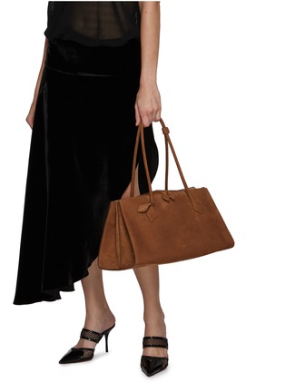 Figure View - Click To Enlarge - ALAÏA - Medium Le Teckel Nubuck Leather Tote Bag