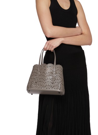 Figure View - Click To Enlarge - ALAÏA - Mina 25 Vienna Perforated Leather Tote Bag