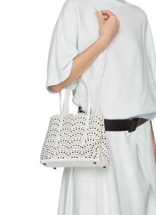 Front View - Click To Enlarge - ALAÏA - Mina 25 Vienna Perforated Leather Tote Bag