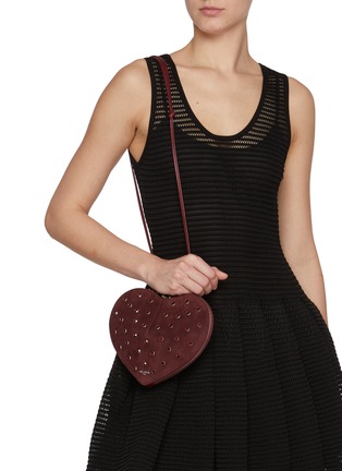 Figure View - Click To Enlarge - ALAÏA - Le Coeur Suede Crossbody Bag