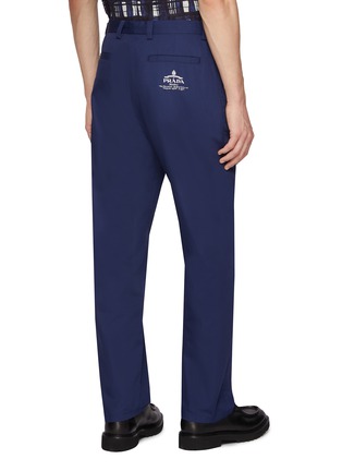 Back View - Click To Enlarge - PRADA - Pleated Logo Pocket Straight Leg Pants