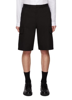 Prada Panama cotton and linen shorts 関税込 Hazelnut Panama Cotton And Linen Shorts | PRADA