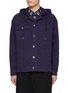 Main View - Click To Enlarge - PRADA - Aged Denim Hooded Jacket