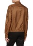 Back View - Click To Enlarge - PRADA - Piuma Mock Neck Flap Pocket Jacket