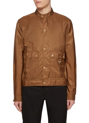 Main View - Click To Enlarge - PRADA - Piuma Mock Neck Flap Pocket Jacket