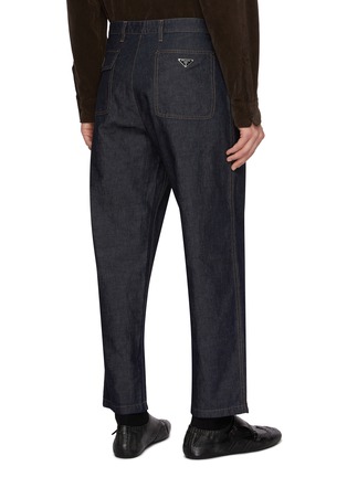 Back View - Click To Enlarge - PRADA - Light Chambray Dark Wash Jeans