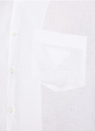  - PRADA - Logo Patch Pocket Linen Shirt