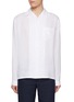 Main View - Click To Enlarge - PRADA - Logo Patch Pocket Linen Shirt