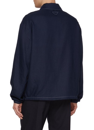 Back View - Click To Enlarge - PRADA - Contrast Stitch Zip Up Jacket