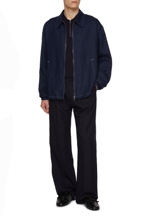 Figure View - Click To Enlarge - PRADA - Contrast Stitch Zip Up Jacket