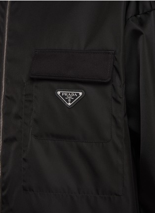 PRADA | Logo Plaque Flap Pocket Zip Up Shirt Jacket | Men PRADA | Logo Plaque Flap Pocket Zip Up Shirt Jacket | Men