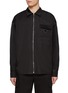 Main View - Click To Enlarge - PRADA - Logo Plaque Flap Pocket Zip Up Shirt Jacket