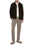 Figure View - Click To Enlarge - VALSTAR - Corduroy Collar Padded Leather Jacket