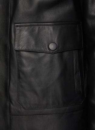 VALSTAR | Shearling Collar Padded Leather Bomber Jacket VALSTAR | Shearling Collar Padded Leather Bomber Jacket