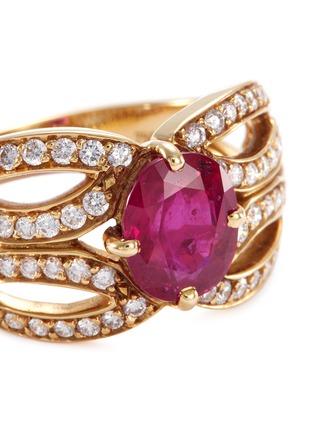 Detail View - Click To Enlarge - MELLERIO - Diamond ruby 18k gold cutout ring