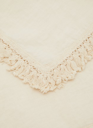 Detail View - Click To Enlarge - ONCE MILANO - Short Fringe Tablecloth — Cream