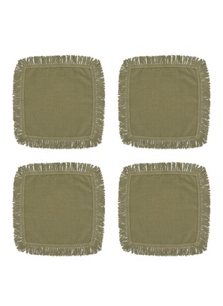 Main View - Click To Enlarge - ONCE MILANO - Long Fringe Napkin Set — Mint