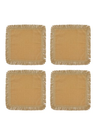 Main View - Click To Enlarge - ONCE MILANO - Long Fringe Napkin Set — Hay