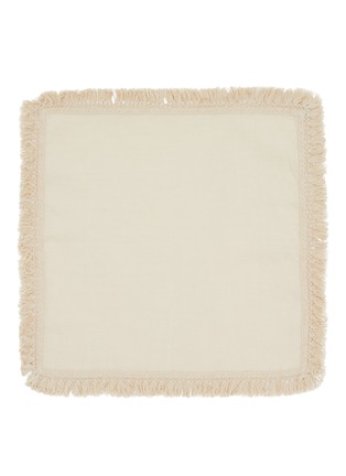 Main View - Click To Enlarge - ONCE MILANO - Short Fringe Napkin Set — Cream