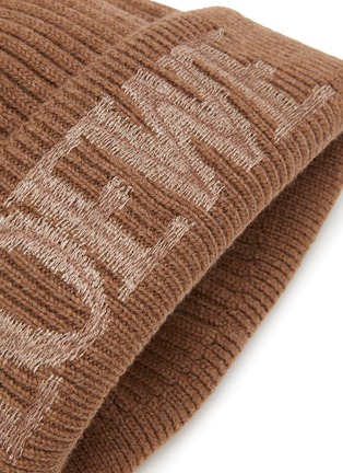 Detail View - Click To Enlarge - LOEWE - Logo Embroidered Wool Beanie