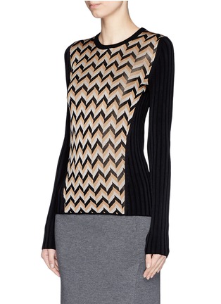 Front View - Click To Enlarge - RAG & BONE - 'Elaine' chevron knit front sweater