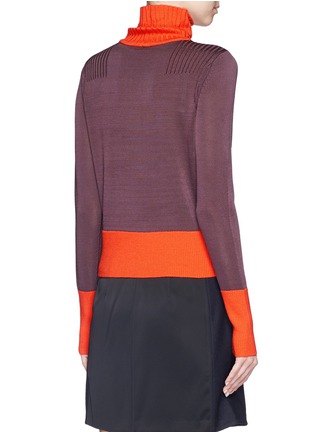 Back View - Click To Enlarge - RAG & BONE - 'Jodi' colourblock wool trim turtleneck sweater