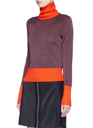 Front View - Click To Enlarge - RAG & BONE - 'Jodi' colourblock wool trim turtleneck sweater