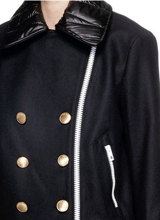 Detail View - Click To Enlarge - RAG & BONE - 'Francis' removable collar zip front cropped peacoat