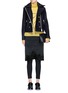 Figure View - Click To Enlarge - RAG & BONE - 'Francis' removable collar zip front cropped peacoat