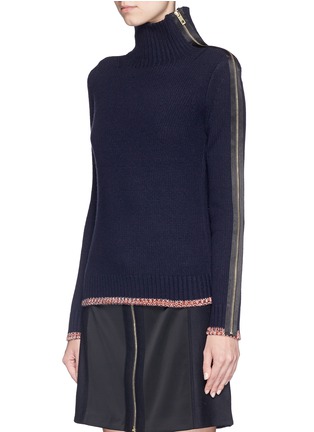 Front View - Click To Enlarge - RAG & BONE - 'Sarah' cashmere-wool side zip turtleneck sweater
