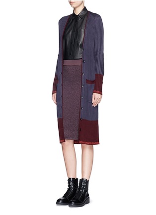 Figure View - Click To Enlarge - RAG & BONE - 'Kristin' colourblock Merino wool panel long cardigan