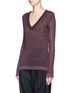Front View - Click To Enlarge - RAG & BONE - 'Marie' Lurex knit V-neck sweater