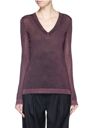 Main View - Click To Enlarge - RAG & BONE - 'Marie' Lurex knit V-neck sweater