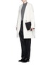 Figure View - Click To Enlarge - RAG & BONE - 'Zona' leather panel alpaca-wool cocoon coat