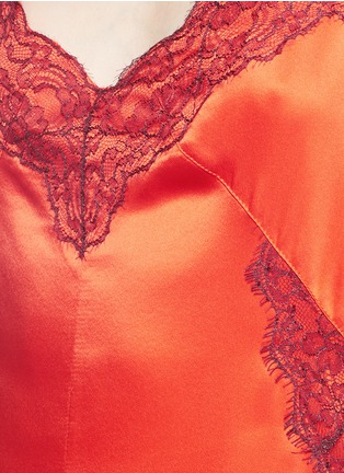 Detail View - Click To Enlarge - RAG & BONE - 'Izabella' floral lace trim silk charmeuse dress